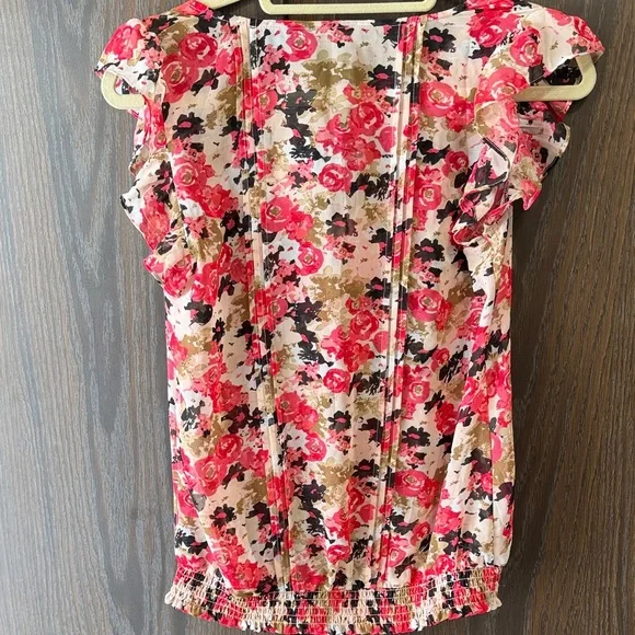 Express Women's Floral Ruffled Babydoll Fairy Blouse, New with Tags, Small - Picture 7 of 11